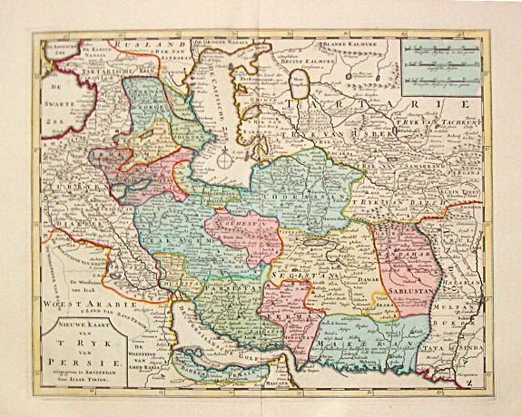 TIRION,I., Nieuwe Kaart van 'T Rijk van Persien., antique map, old maps