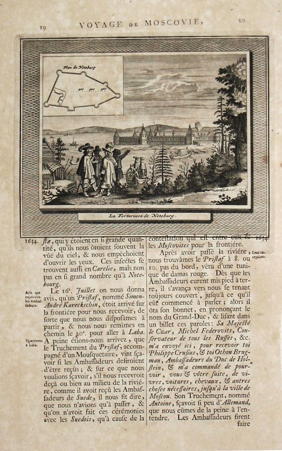 Aa, P. van der., La Fortresse de Noteburg., antique map, old maps