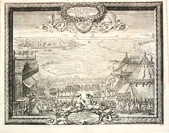 Pufendorf, S., Typus Solemnitatum quibus Tabula pacis inter regna Sueciae et Daniae., antique map, old maps