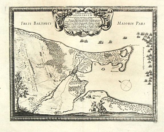 Pufendorf, S., Situs locorum circa neoburgum in Fionia, antique map, old maps