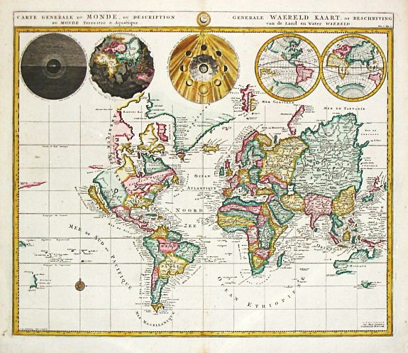 Mortier, P., Carte Generale Du Monde. , antique map, old maps