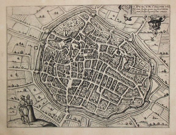 GUICCIARDINI,L., Duacum., antique map, old maps