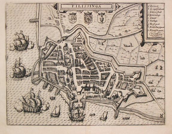 GUICCIARDINI,L., Filissinga., antique map, old maps
