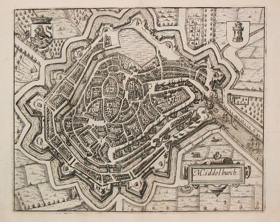 GUICCIARDINI,L., Middelburch., antique map, old maps