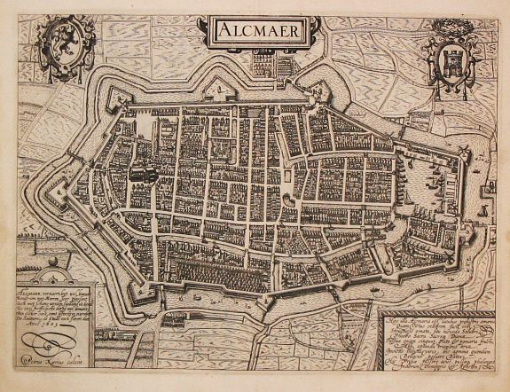 GUICCIARDINI,L., Alcmaer., antique map, old maps