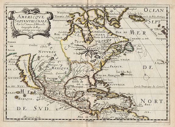 SANSON, N., Americque Septentrionale., antique map, old maps