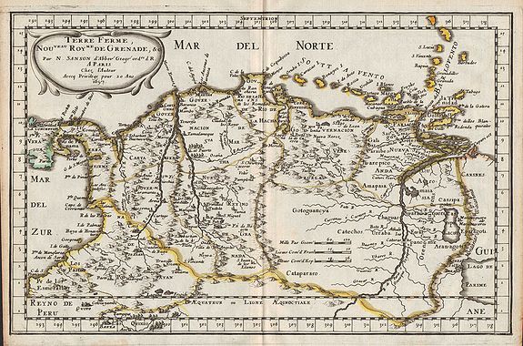 SANSON, N., Terre Ferme, Nouveau Royme de Grenade, &c., antique map, old maps