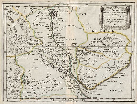 SANSON, N., Le Paraguay …, antique map, old maps