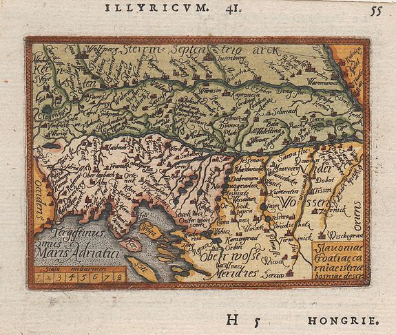 ORTELIUS, A., Slavoniae Croatiae carniae istriae bosniae descr., antique map, old maps