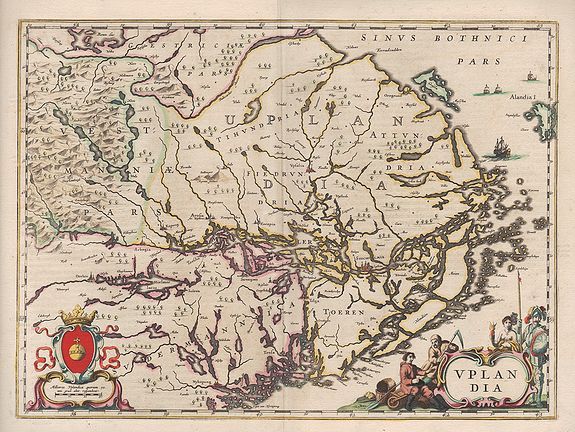 JANSSON, J., Uplandia., antique map, old maps