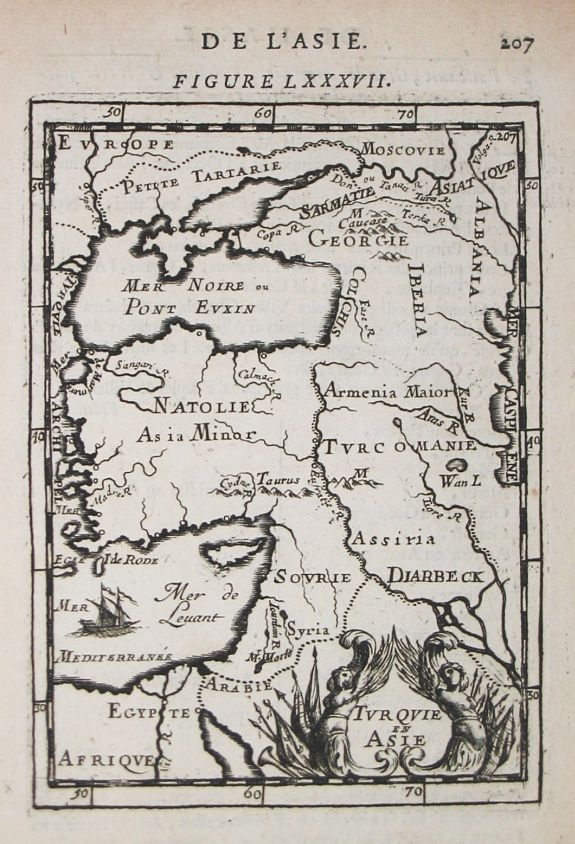 MALLET,A.M., Turque en Asie., antique map, old maps