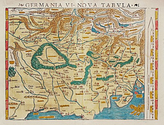 Münster, S., Germania VI Nova Tabula., antique map, old maps