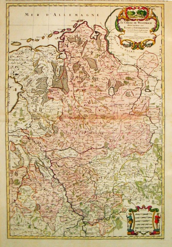 Jaillot, A.-H. / P. Mortier., Le Cercle de Westphalie / divise en tous ses / estats et souverainetes. A Paris, 1692., antique map, old maps