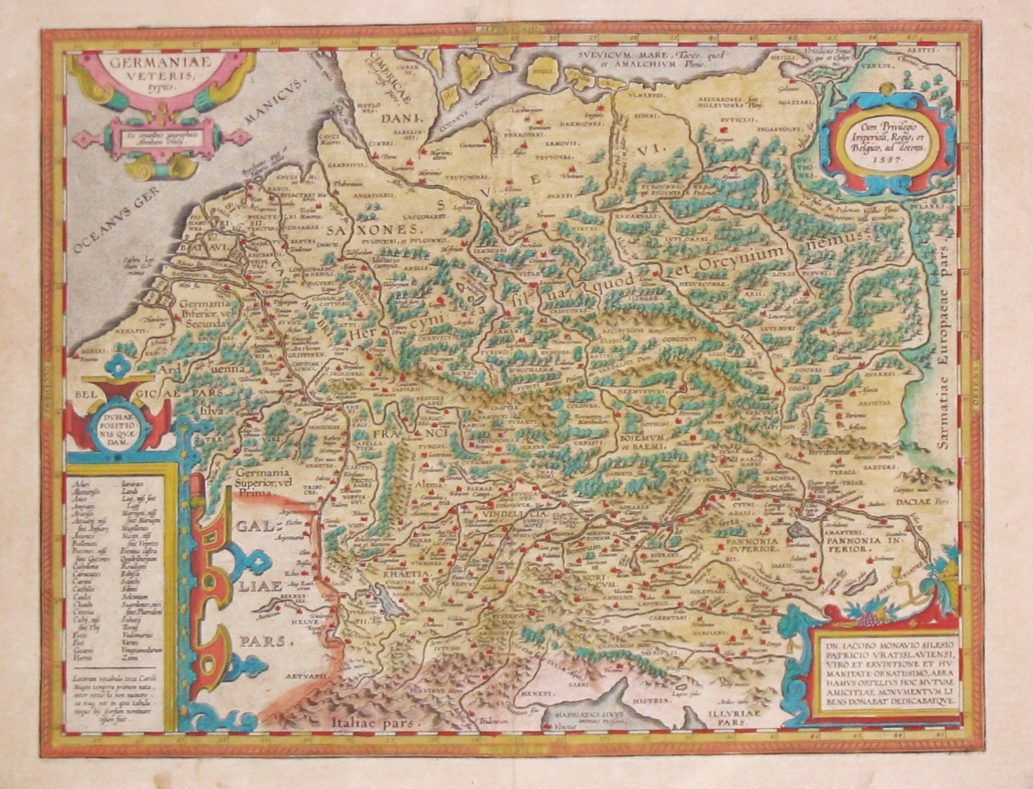 Ortelius, A., GERMANIAE / VETERIS, / typus. 1587., antique map, old maps