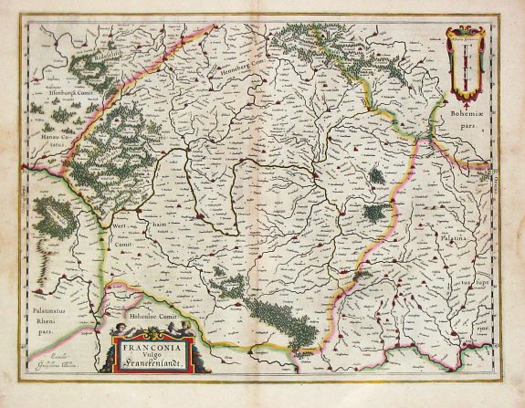 Blaeu, W., Franconia vulgo Franckenlandt., antique map, old maps