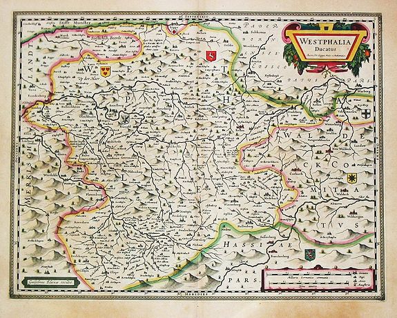 BLAEU, W., Westphalia Ducatus. Plus 2 map of northen Germany, antique map, old maps