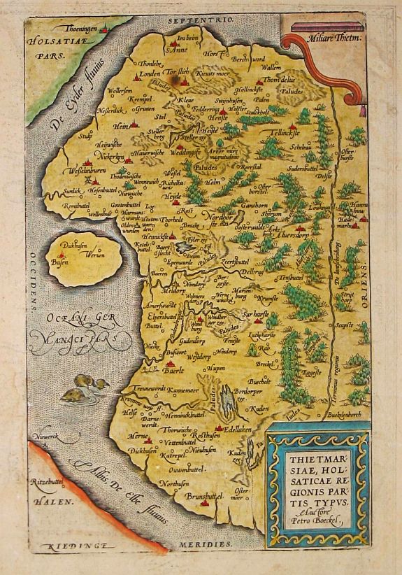 Ortelius, A., THIETMAR: / SIAE, HOL: / SATICAE RE: / GIONIS PAR: / TIS TYPUS., antique map, old maps