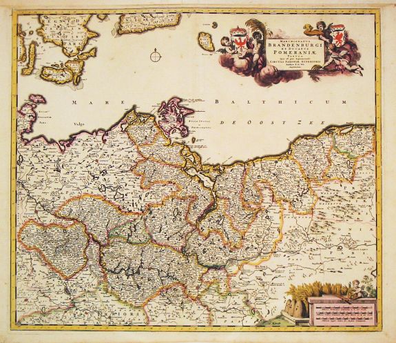 Wit, F. de., Marchionatus Brandenburgi et Ducatus Pomeraniae Tabula., antique map, old maps