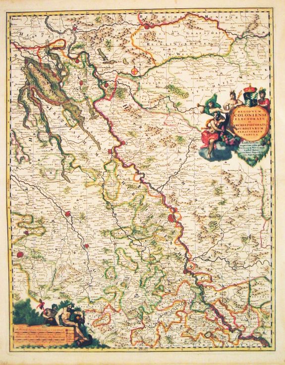 Visscher, N., Regionum Coloniensis Electoratu et Archiepiscopatu?Tabula., antique map, old maps