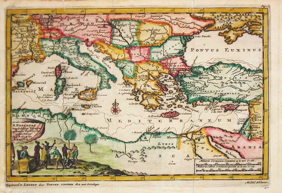 Aa, P. van der., M. Heberers Ongelukige Voyagie gedaan in Verscheyde gedeeltens van Asia en Africa., antique map, old maps