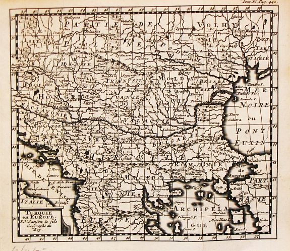 Sanson, N., Turquie en Europe., antique map, old maps
