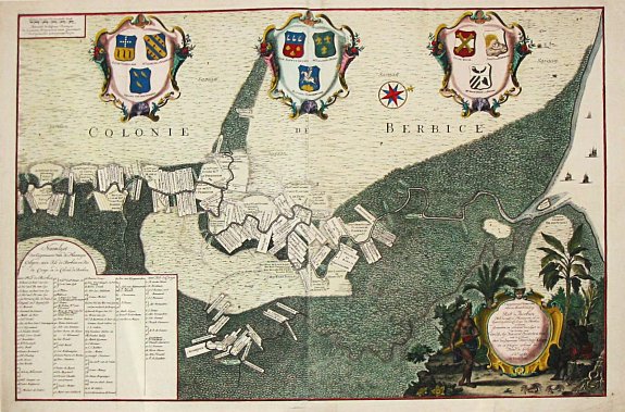 Knapp / H. De Leth., Platte Grond van Rio de Berbice. , antique map, old maps