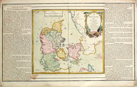 Brion de la Tour, L./ Desnos, L.Ch., Le Danemark, antique map, old maps