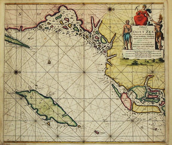 Keulen, G. van., Paskaart Voor een gedeelte van de Oost-Zee. Beginnende van Schenkkenes tot aan Stokholm., antique map, old maps