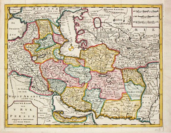 TIRION, I., [ Nieuwe Kaart van T Rijk van Persien. , antique map, old maps