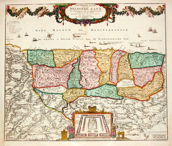 Elwe, J.B., Generaale Kaart van het Beloofde Land. , antique map, old maps