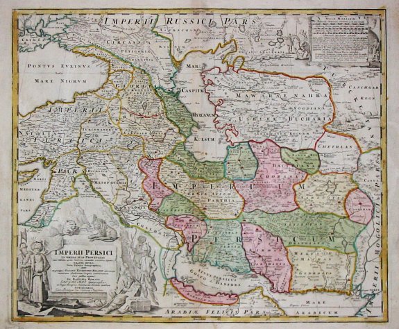Homann, J.B., [ Imperii Persici in omnes suas Provincias . . . Exacte Divisi Nova Tabula Geographica. . ., antique map, old maps