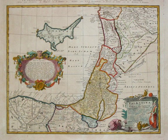 Homann Heirs., Palestina seu Terra olim Sancta., antique map, old maps