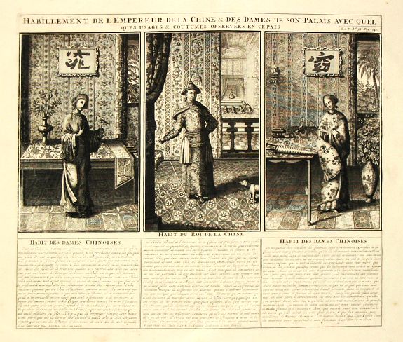 CHATELAIN, H., Habillement de l'Empereur de la Chine & des Dames de son Palais., antique map, old maps