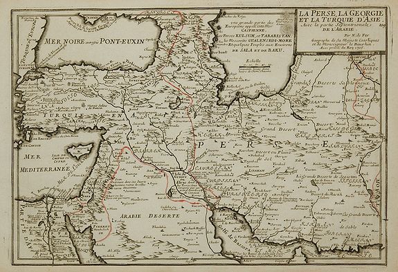 DE FER, N., La Perse La Georgie, et la Turquie d'Asie …, antique map, old maps
