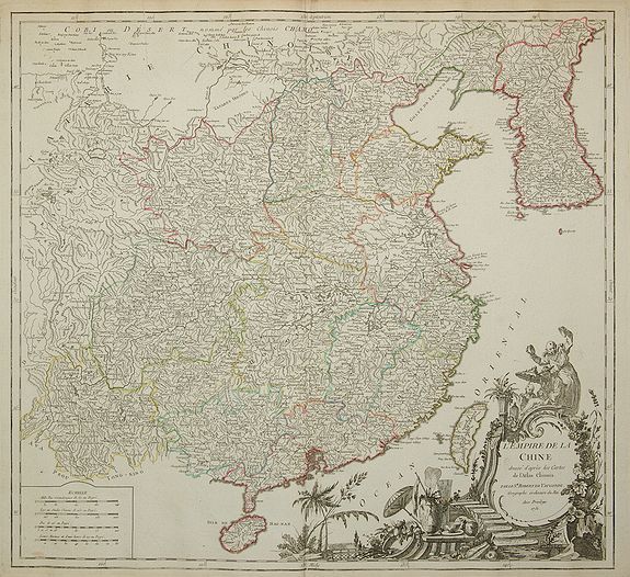 ROBERT DE VAUGONDY, G., L'Empire de la Chine …, antique map, old maps
