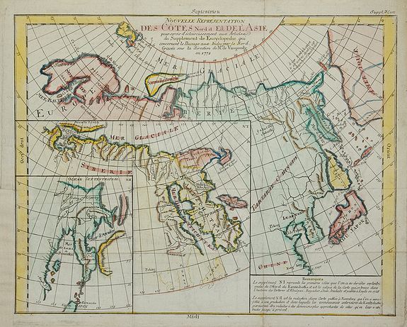 ROBERT DE VAUGONDY, G., Nouvelle Représentation Des Côtes Nord Et Est De L'Asie …, antique map, old maps