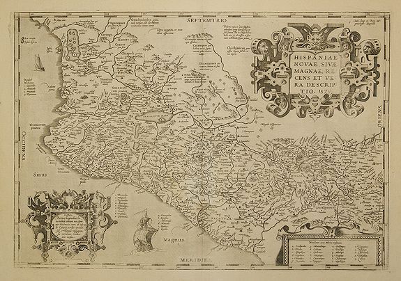 ORTELIUS, A., Hispaniae Novae sivae magnae, …, antique map, old maps