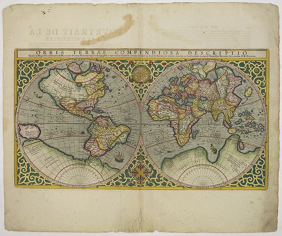 MERCATOR, R. / HONDIUS, J., Orbis Terrae Compendiosa Descriptio Quam ex Magna Vniuersali Gerardi Mercatoris …, antique map, old maps