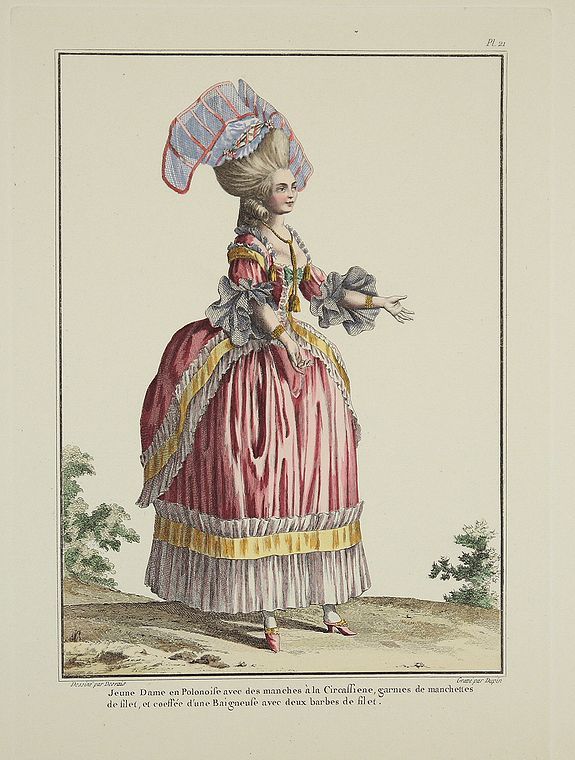 LEVY, E. / DESRAIS, C.M., Pl. 21. - Polonaise aux manches à la circassienne., antique map, old maps