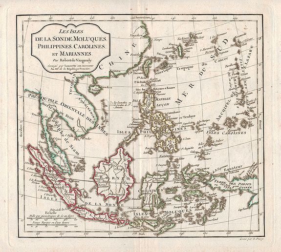 DELAMARCHE, C. F. / ROBERT DE VAUGONDY, G., Les Isles de la Sonde, Moluques, Philippines, Carolines, et Mariannes., antique map, old maps