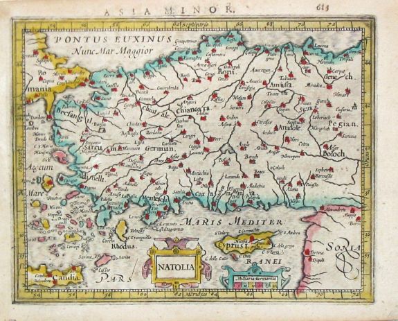 Mercator, G./ H. Hondius., Natolia. , antique map, old maps