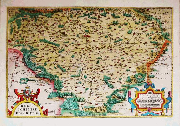Ortelius, A., Regni Bohemiae Descriptio. , antique map, old maps