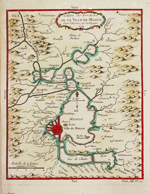 Bellin, J.N., Carte des Environs de la Ville de Mexico, 1754., antique map, old maps