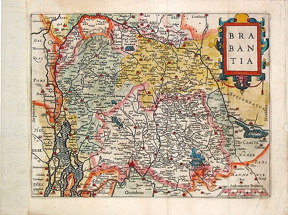 Doetecum jr., Joh., Brabantiae Descriptio., antique map, old maps