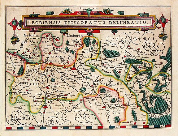 Doetecum jr., Joh., Leodiensis Episcopatus Delineatio., antique map, old maps
