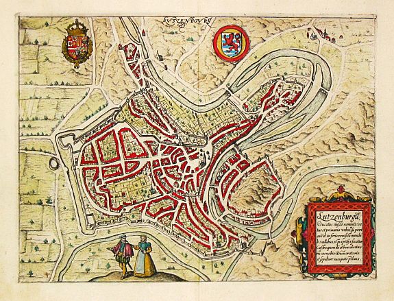 Guicciardini, L., Lutzenbourg / Lutzenburgu,, antique map, old maps