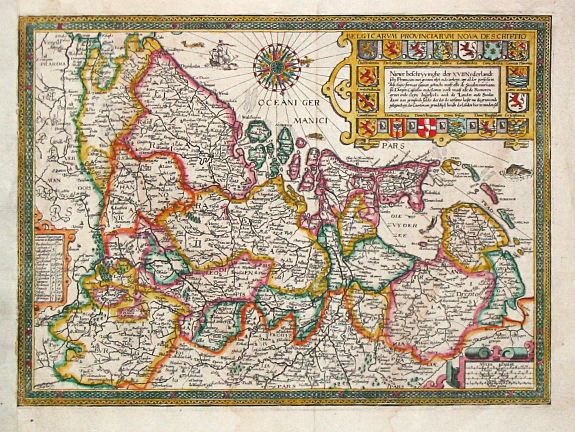 DOETECUM. jr., Joh., Belgicarum Provinciarum Nova Descriptio., antique map, old maps