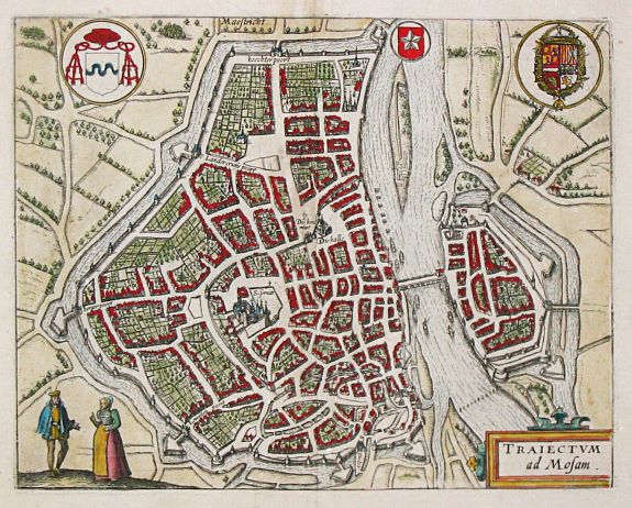 Guicciardini, L., Maestricht / Traiectum ad Mosam., antique map, old maps