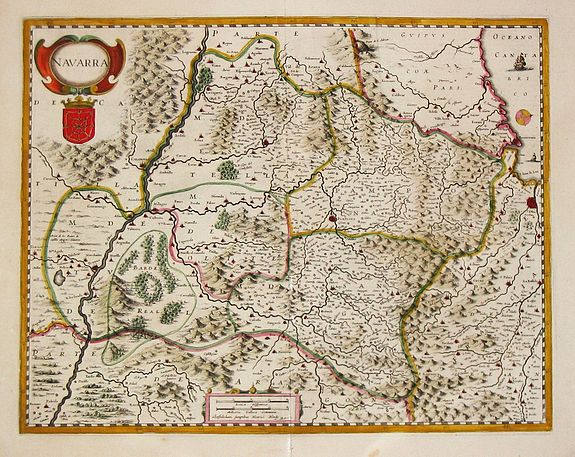 Hondius, H., Navarra. , antique map, old maps