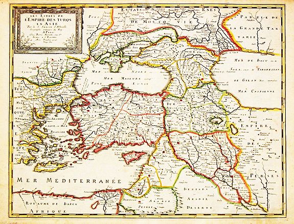 Sanson, G., Les Estats de l' Empire des Turqs en Asie., antique map, old maps